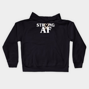 Strong AF Pearl Ribbon Lung Cancer Kids Hoodie